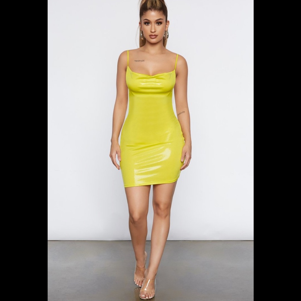 Neon Sequin Mini Dress